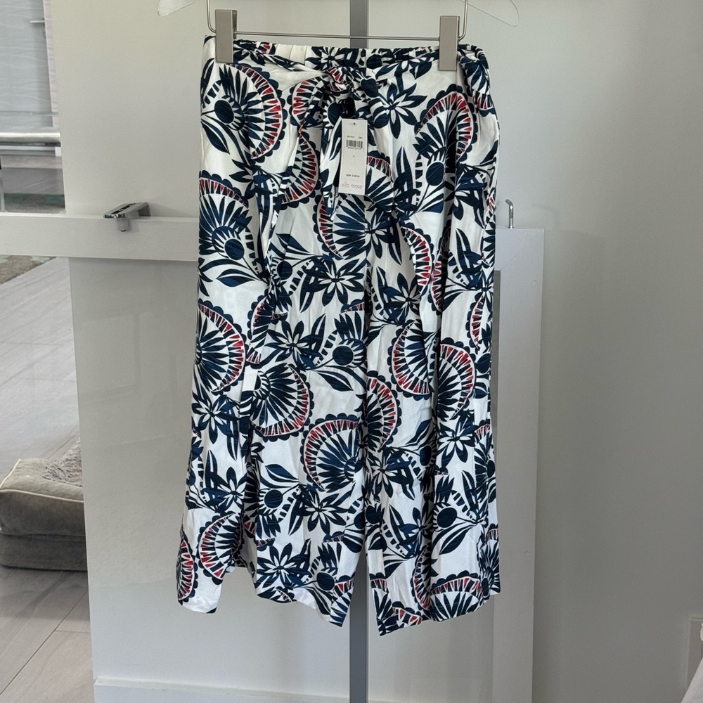 Ella Moss NWT TADALA split leg sz S Tie Front cropped pants super cute $198
